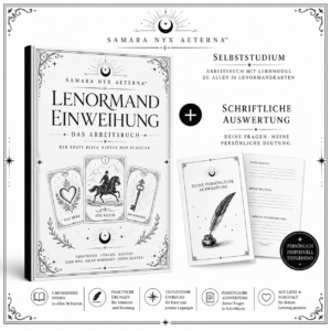 Lenormandkarten Einweihung Arbeitsbuch + Kartendeck + Selbststudium + schriftliche Auswertung